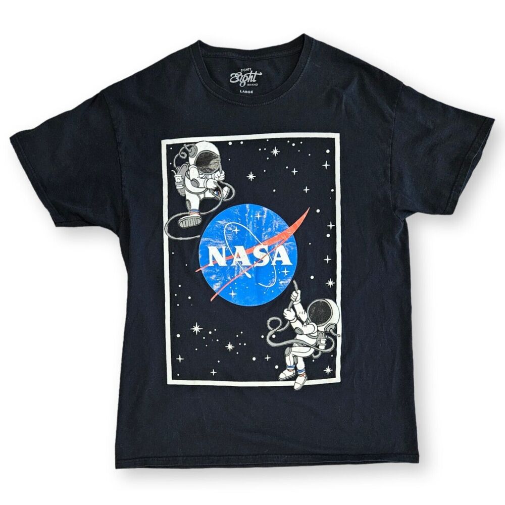 NASA Eighty Eight Tee Short Sleeves T-Shirt Size L Black 100% Cotton